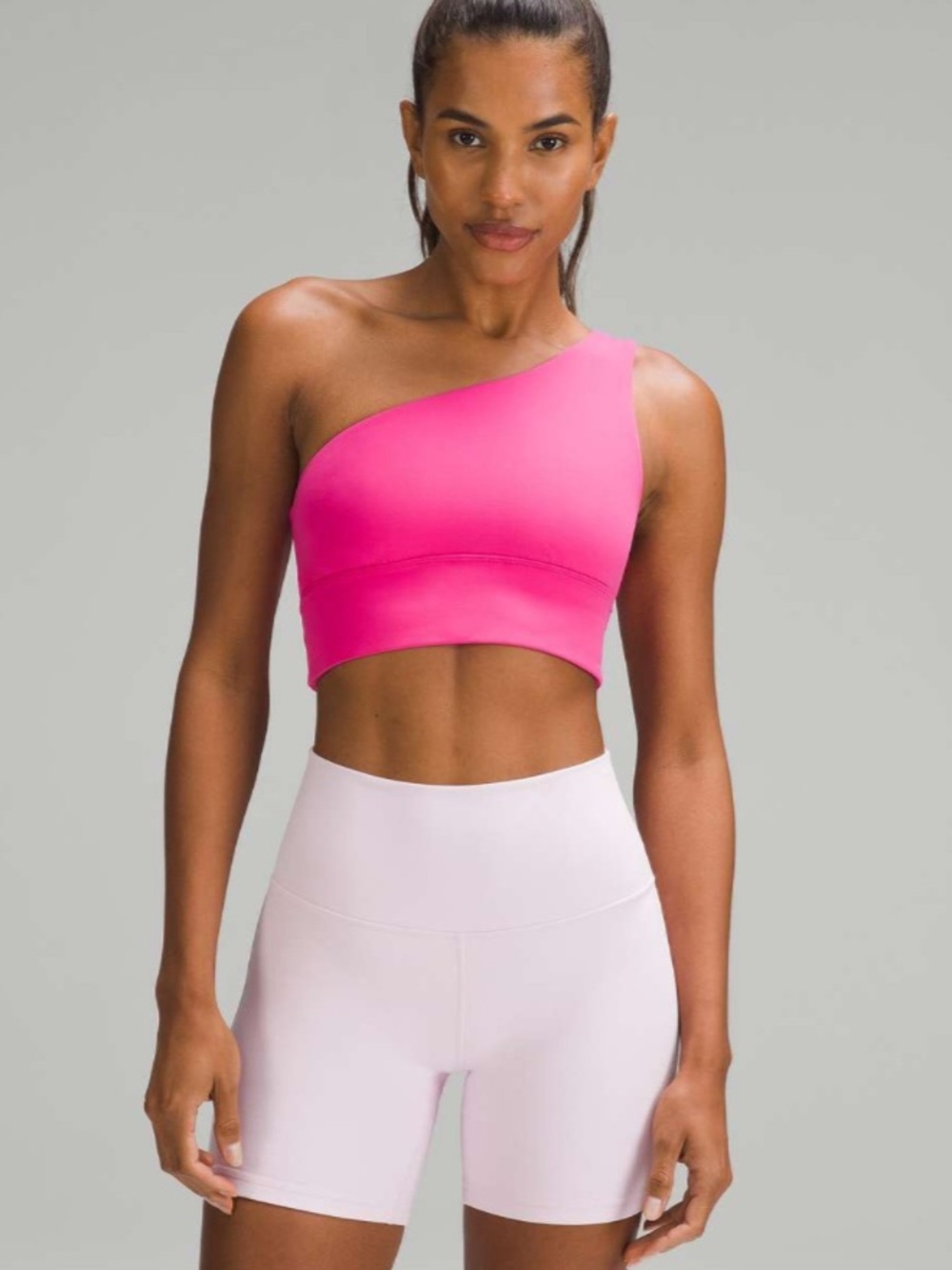 Lululemon Align Asymmetrical Bra Light Support A/B cup Size 4 Sonic Pink